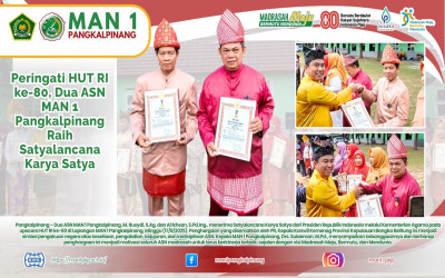 Peringati HUT RI ke-80, Dua ASN MAN 1 Pangkalpinang Raih Satyalancana Karya Satya
