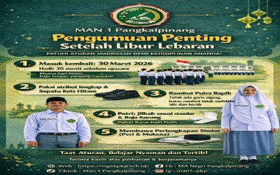 Disiplin Pasca Lebaran, MAN 1 Pangkalpinang Tegaskan Kembali Aturan Siswa