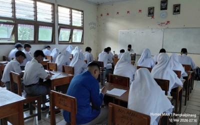 ASAS Hari Kedua Berjalan Tertib, Siswa MAN 1 Pangkalpinang Lebih Fokus Kerjakan Soal